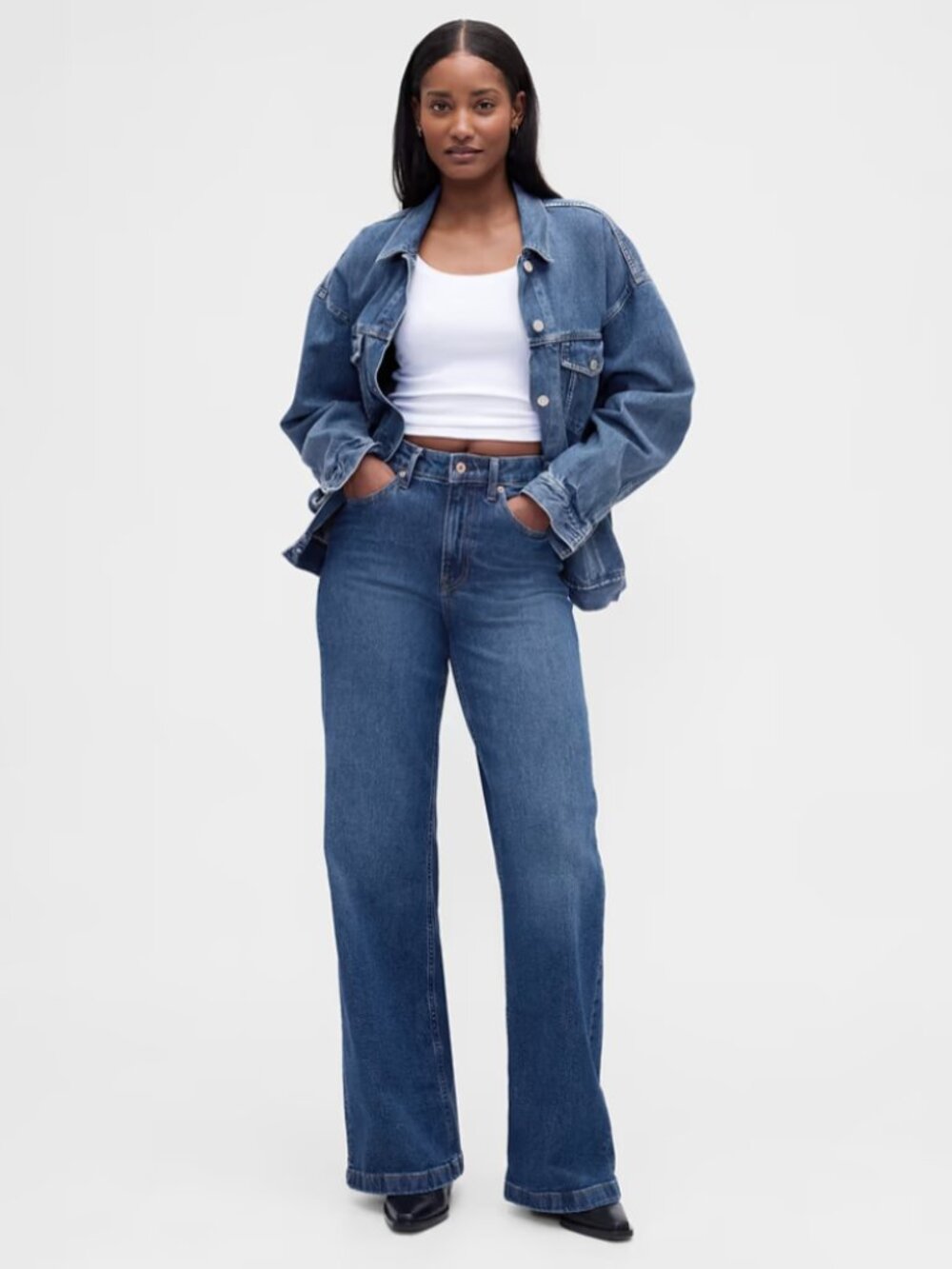 NWOT Curvy High Rise Stride Wide-Leg Jeans - 27R